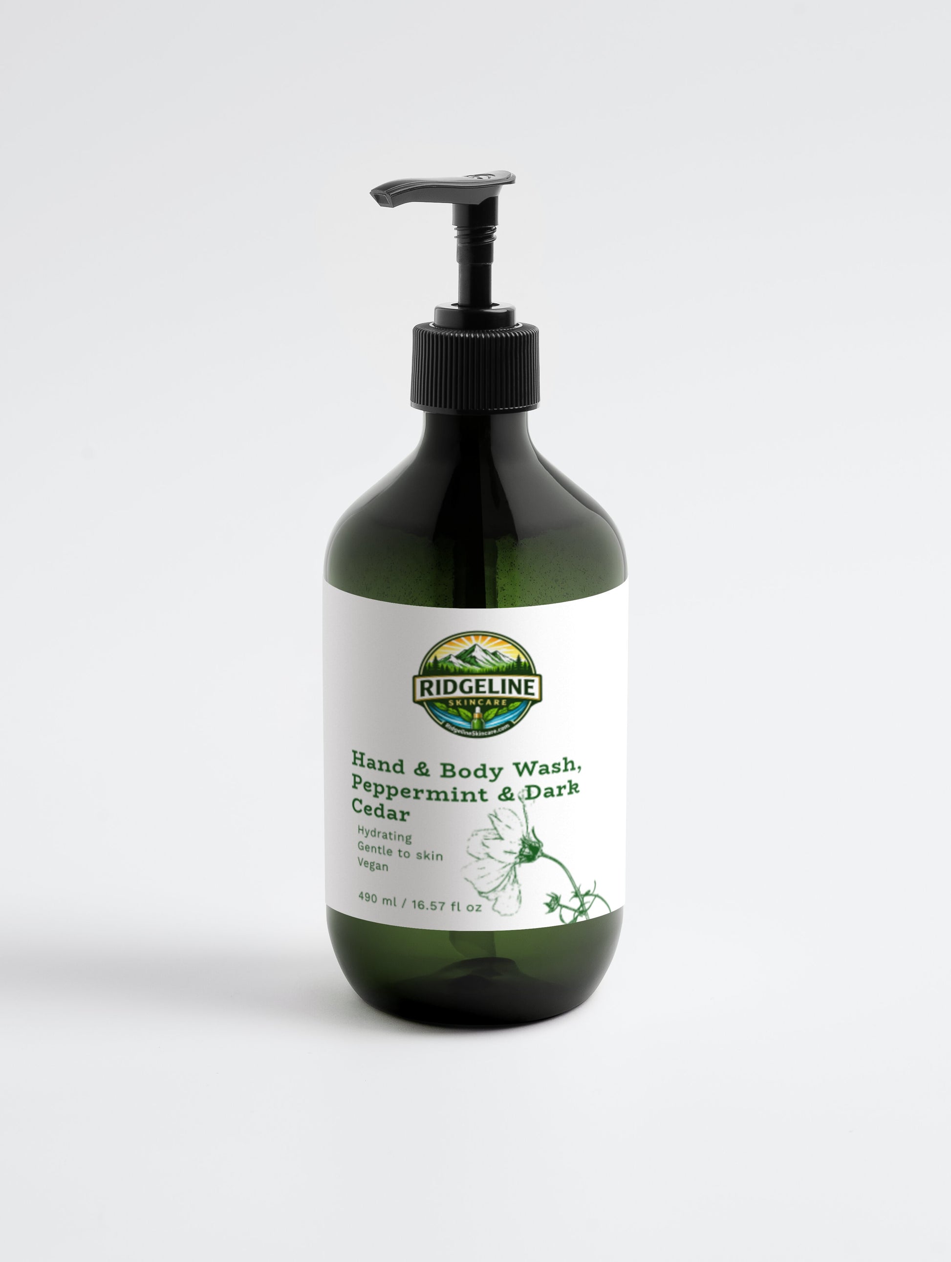 Hand & Body Wash, Peppermint & Dark Cedar
